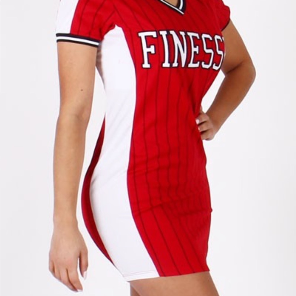 Red White Finesse Jersey Dress
